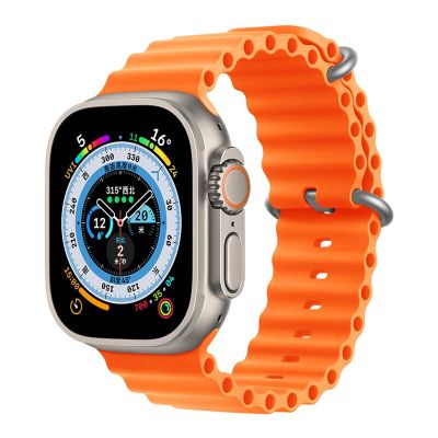 สายรัดลายมหาสมุทรสำหรับสายคาด Apple Watch 45มม. 44มม. 49มม. 40มม. 41มม. 42มม. 38มม. สายรัดข้อมือซิลิโคนสายรัด IWatch Ultra 8 4 3 6 5 7