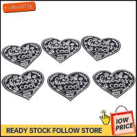 ULBVZD77G 6Pieces โพลีเอสเตอร์ แพทช์ shpe หัวใจน่ารัก หัวใจ shpe 32.8นิ้ว Black Love Badge เสื้อผ้าแพทช์ปักเหล็ก เย็บบน/รีดบนแพทช์ ตกแต่งเย็บบน/เหล็กบนแพทช์ สำหรับผู้หญิง