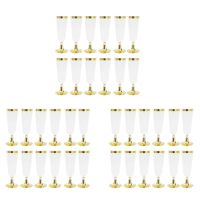 36X Wedding Champagne Flute Creative Disposable Plastic Wedding Cup Champagne Glass Drinking Utensils for Party-Golden