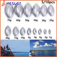 HESUOI 5/10Pcs กระสุนกลม Line Sinkers น้ำหนักเพิ่มเติม ตกปลาตะกั่วตก ขั้วต่อตะขอ Sinker รูปมะกอก