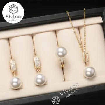 Gold South Sea Pearl Gold Diamond Earrings E210  Pearl FALCO Singapore
