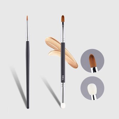 T301 Double-end Concealer Brush Sponge Precision Makeup Brushes Dark Circles Eyeliner Tear Ditch Conceal Brush Fine Make Up Tool Makeup Brushes Sets