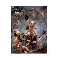 แม่มดกำลังไปโปสเตอร์ลายพิมพ์ Sabbath - Luis Ricardo Falero 1878ภาพวาดที่มีชื่อเสียงศิลปะบนผืนผ้าใบสำหรับติดกำแพงการตกแต่งบ้านห้องวินเทจผ้าใบพิมพ์1ชิ้นกรอบไม้ด้านในหรือไร้กรอบ (ขนาดภาพสามารถกำหนดเองได้)