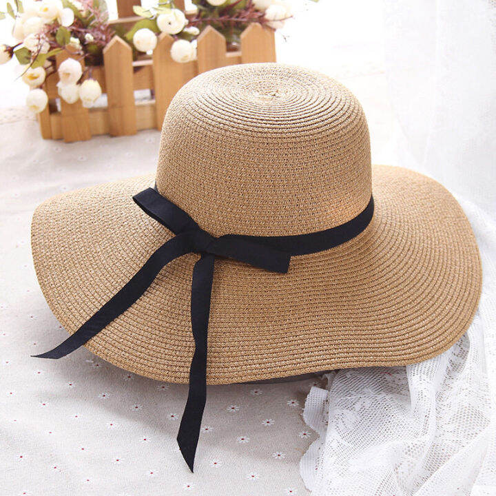 หมวกฤดูร้อน-sunhat-ผู้หญิงหมวกฟางหมวกกันแดดกลางแจ้งป้องกันรังสียูวี