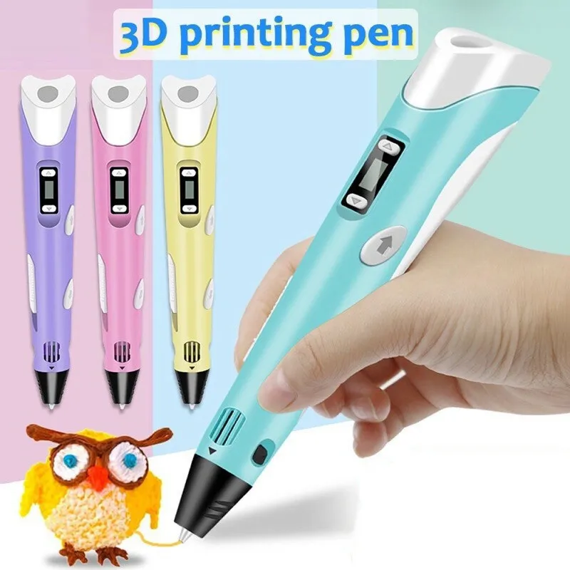 3D printing pen, 3D Doodler pen with 12 colors PLA filament (total 36m),  compatible PLA and ABS, creative toy, great drawing art craft gift for