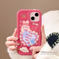 เคสโทรศัพท์มือถือแบบนิ่ม ใส ลายการ์ตูนกระต่าย สตรอเบอร์รี่ สําหรับ iPhone 14 13 12 X Xr Xs 7 8 SE2020