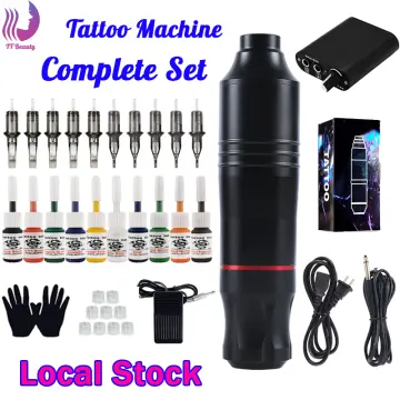 Professional Tattoo Kit 2 Machine Tattoo 6 Color Inks Power Supply Pigment  Tattoo Set Body Art Tools