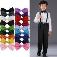 Lot Children Girls Boys Toddlers Bowtie Pre Tied Wedding Bow Tie Plain Necktie