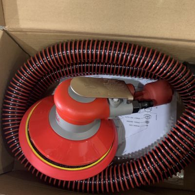 เครื่องขัดกระดาษทรายลม 6"Air Sander สีแดง พร้อม ถุงดูดฝุ่น