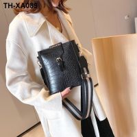 ♙℡ New female bag worn chun xia fang buckle one shoulder crocodile grain mobile phone