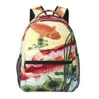 【LZ】ↂ☄  Mochila para Mulheres e Homens Mochila Escolar Estada Tradicional Pintura Japonesa Moda