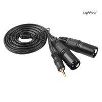 1.5m 3.5mm Aux Stereo Audio Male to 2 Dual XLR Male Cable Cord for Phone Laptop