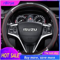 【Big Sale】ฝาครอบพวงมาลัยรถยนต์คาร์บอนไฟเบอร์สำหรับ ISUZU,(ซับสีแดง) อุปกรณ์เสริม38ซม. สำหรับ DMax Panther MUX Trooper