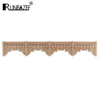 Long Wood Carved Applique Wood Molding Decoration Frame Corner Onlay Unpainted Furniture Home Door Decor Decoration Accessories