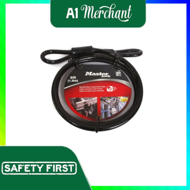 Master Lock Braided Steel Looped end Cable 6ft Lazada PH