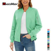 MAGCOMSEN Women S er Jackets Zip-Up Casual Jacket Spring Windbreaker Coat Water Resistant Outwear Coats With 3 Pockets