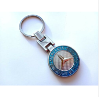 พวงกุญแจ เบนซ์ งานโลหะ Mercedes-Benz Classic Logo Blue Keychain Ring Double Sided Decoration Gift