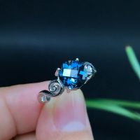 Simple fresh, 925 silver, natural topaz ring, low price, popular ladies ring.