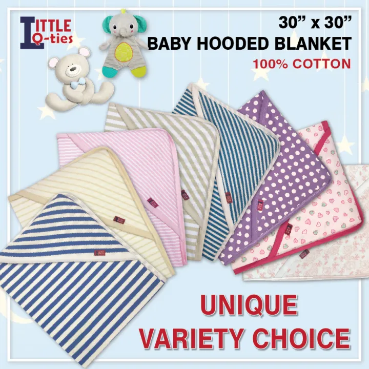 [READY STOCK] Baby Hooded Blanket soft comforted cotton (30" x 30