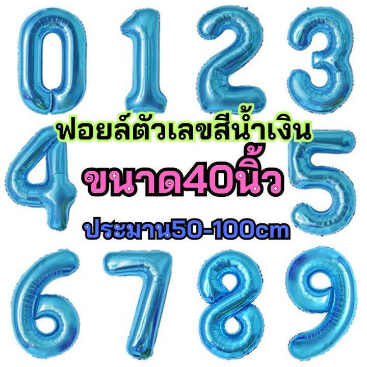 ฟอยล์อักษรตัวเลข-มีหลากหลายสีให้เลือก-ลูกโป่งฟอยล์ขนาด-40นิ้ว-เลข-0-9-พร้อมส่งจากไทย