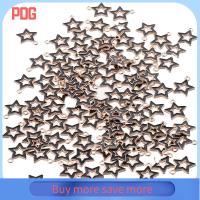 PDG 100PCS สีดำสีดำ เครื่องรางเคลือบรูปดาวกลวง โลหะผสมอัลลอยด์ 1613 จี้ดาวขนาดเล็ก สร้อยคอสำหรับผู้หญิง การทำเครื่องประดับ สำหรับผู้หญิง