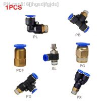 1PCS Pneumatic Air Connector Fitting PC/PCF/PL 4mm 6mm 8mm Thread 1/8 1/4 3/8 1/2 Straight Hose Fittings Pipe Quick Connectors