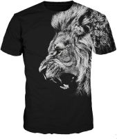 CAUAU47 Mens 3D Print Lion T-Shirt