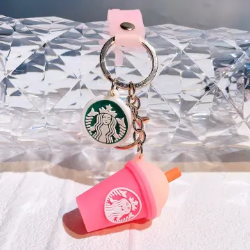 Fashion Starbucks Coffee Cute Pink Cup Keychain Kawaii Trendy Milk