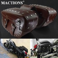 Motorcycle Saddlebag Tool Side Bag Waterproof PU Leather For Harley For Indian Scout For Suzuki Boulevard c50t For Honda Shadow