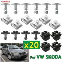 APKTNKA เครื่องยนต์ภายใต้เกียร์ปกคลิป Undertray ร่างกายสาดยามสกรูยึดสำหรับ VW Passat 1997-2005 Superb I รถ