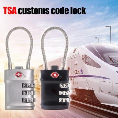Anti-theft Lock Travel Luggage Lock Zinc Alloy Customs Code Lock TSA201 Spot 3-digit Digital Lock Steel Wire Rope Padlock
