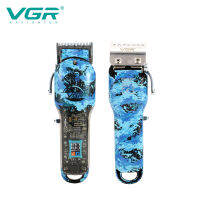 VGR ใหม่ล่าสุดปัตตาเลี่ยนลายกราฟฟิตีสีน้ำเงิน,ปัตตาเลี่ยนไฟฟ้าสำหรับมืออาชีพหน้าจอดิจิตอล LCD ปัตตาเลี่ยนโกนกำลังสูง V-685