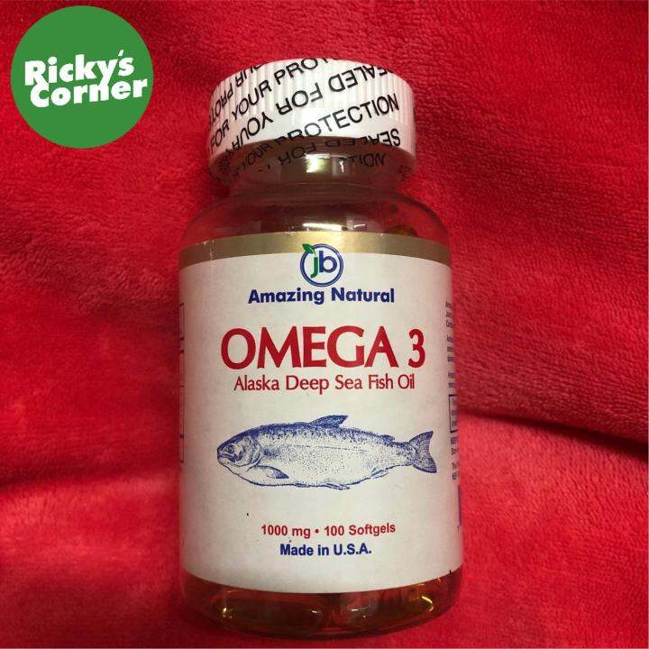 amazing natural omega 3 alaska deep sea fish oil 1000 mg 100 softgels