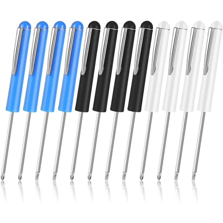 12 Pieces Pocket Screwdriver Bulk Set Mini Top Slotted and Cross Head