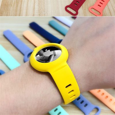 ❈✆⊙ Case for Apple AirTags Soft Silicone Strap Air Tag Anti-Scratch Bracelet Protective Cover Shell for AirTag children Watch Strap