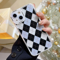Grid Block Phone Case for IPhone 11 12 13 Max X XR XS Max 12 13 Mini 6 6s 7 8 Plus Checkerboard Soft TPU Protection Cover