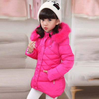 Girls Coat Fur Hoodies Girls Coats Outerwear Solid Color Childrens Jacket Winter Childrens Clothing 6 8 10 12 14
