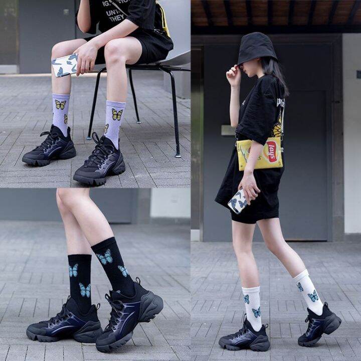 2021-trend-butterfly-socks-white-women-streetwear-harajuku-women-crew-cotton-socks-size-36-42-japanese-hip-hop-skateboard-socks