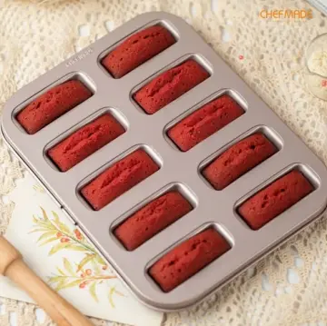 9-Cavity Financier Cake Mold Rectangle Bread Silicone Mold Non-Stick Baking  Tool