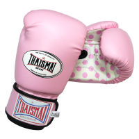 THAISMAI BG124 นวมชกมวย นวมซ้อมมวย นวมต่อยมวย อุปกรณ์มวยไทย นวม หนังเทียม  BG-124 Boxing Gloves PU Special Color Pink/Polkadots THAIFIGHTPRO