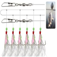 【DT】hot！ Durable Eel String 6 Hooks Soft Fishing Sea Boat Beach Pier Rigs