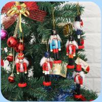 JHA9202888 1/6Pcs Year Nutcracker Handcraft DIY Gifts Wood Soldier Xmas Hanging Wooden Ornaments Christmas Tree Decoration