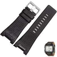 For Diesel DZ1216 DZ1273 DZ4246 DZ4247DZ287 wrist straps black brown Genuine leather watchband 32x17mm Dedicated men bands ?✹❐❣