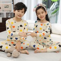 2023 Autumn Toddler Kids Thermal Underwear Pajamas Cartoon Cotton Winter Lounge Boy Girl Casual Pyjamas Children Warm Sleepwear