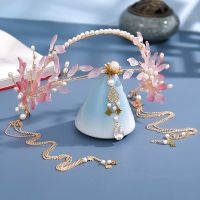 Tassel Fake Earrings Hairband Chinese Hanfu Hair Accessories Leaf Floral TIaras Headband Travel Photography Fairy Hair Jewelry