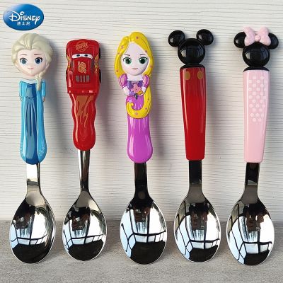 ✆♈ Disney Mickey Rice Scoop Kids Rice Spoon Stainless Steel Fruit Rice Food Spoons Ice Cream Dessert Scoop Birthday Gift