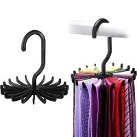 WOVHSTEAR 360 Degree Rotating Belt Rack Neck Tie Hanger Storage Hanger Tie Belt Neck Holder Space Saving 20 Hooks Clothes Hanger Clothes Hangers Pegs