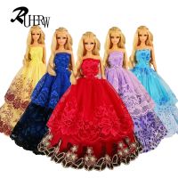 1 Pcs Fashion Wedding Dress Princess Gown Dress Clothes Gown For Barbie doll dress Free shipping