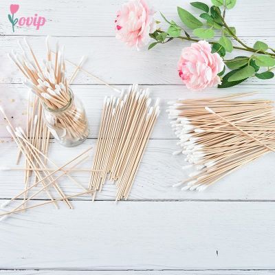 【jw】☑⊙  100Pcs/pack 6 inch long swab with wooden handle tip applicator eyeshadow brush and makeup remover.