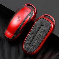 TPU Leahter Car Remote Smart Key Cover Case Fob Bag Shell Holder Keychain for Tesla Model S Model 3 Model X Accessories